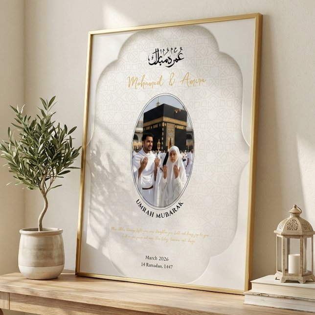 Umrah Mubarak Personalized Photo Poster (Créateur téléchargé)