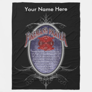 Umsted Design Personalized Firefighter's Prayer Fleece Blanket