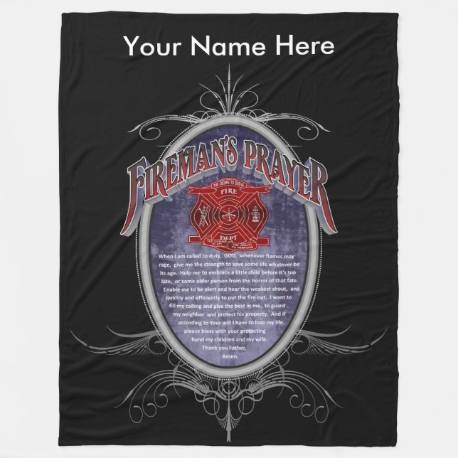 Umsted Design Personalized Firefighter's Prayer Fleece Blanket (Front)