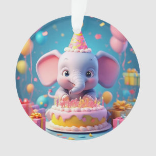 Un adorable éléphant de dessin animé célèbre l'ann