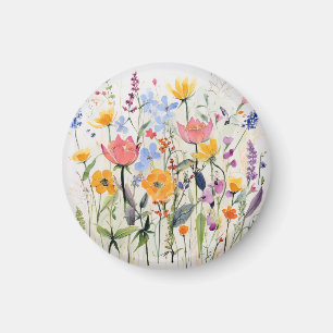 Un aimant floral fantaisiste, fleurs sauvages 