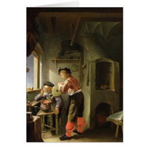 Un alchimiste et son assistant dans leur atelier