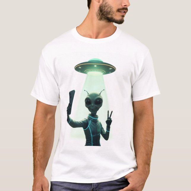 Un Alien amusant prend le T-shirt Selfie pour les  (Devant)