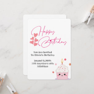 un an d'anniversaire rose design invitation