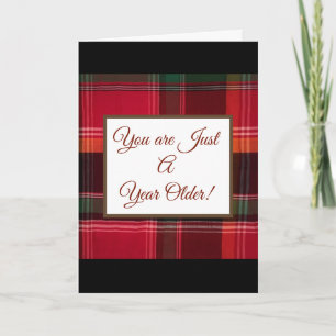Un An Plus Vieux Red Madras Plaid Carte Anniversai