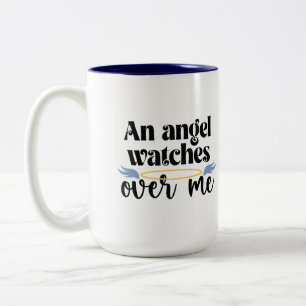 Un Ange Me Surveille Émail Camping Mug