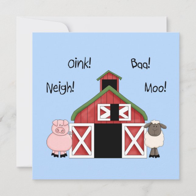 Un anniversaire à Barnyard - Invitation à thème ag (Devant)