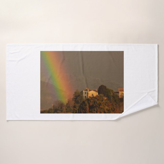 un arc-en-ciel coloré sur Serviette de bain (Serviette de bain)