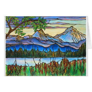 "Un art de paysage en verre souillé de jour beau"