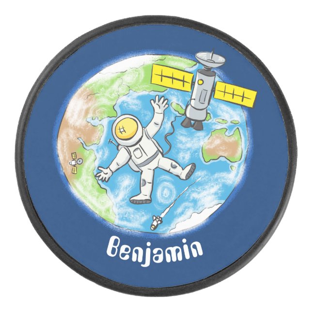 Un astronaute amusant dans l'espace et la bande de (Devant)
