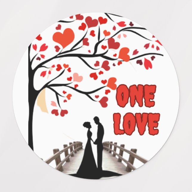 Un autocollant Étiquette d'amour (Design 3)