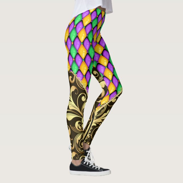 Un autre Mardi Gras Diamonds Pop Leggings de mode (Droite)