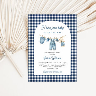 Un Baby shower Jean Bleu Invitation garçon