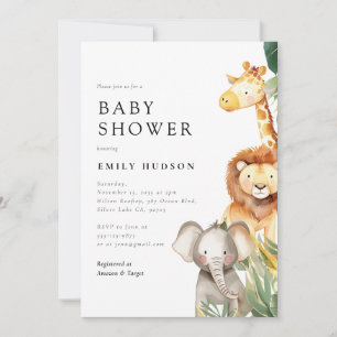 Un Baby shower Safari un peu sauvage Invitation