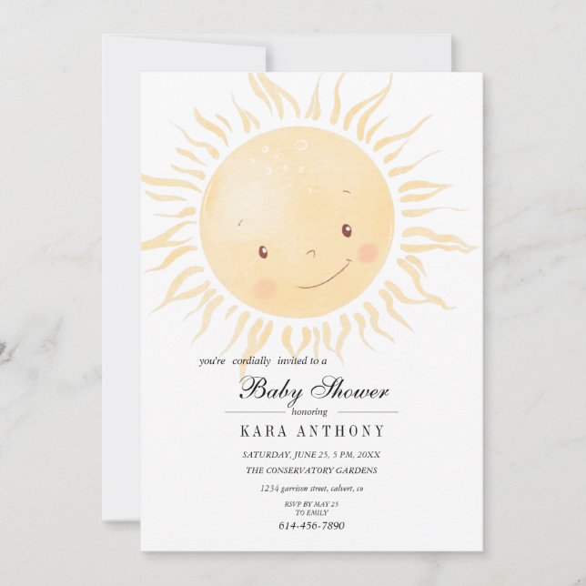 Un Baby shower Un Peu Soleil Invitation (Devant)