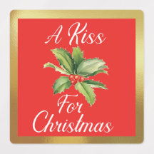 un baiser pour les étiquettes sqrbll de Noël