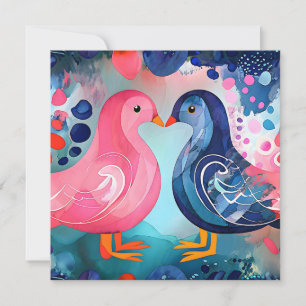 "Un baiser sous les plumes" Carte de la Saint-Vale