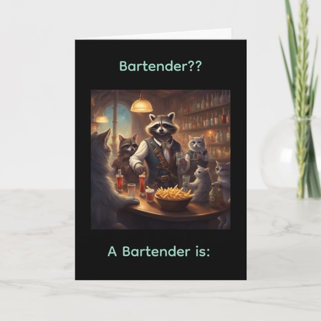 Un barman, c'est ? ? Carte d'anniversaire (Devant)