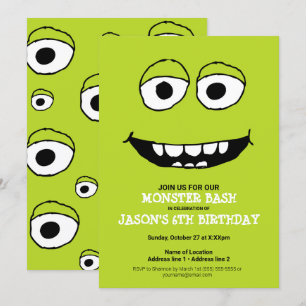 Un Bassin De Monstre Vert ! Invitations de la fête