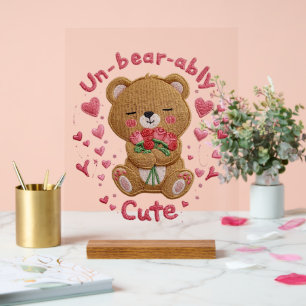 Un-bear-ably Cute Teddy Bear Acrylic Sign
