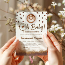 Un bébé brasse, Baby shower de café Invitation
