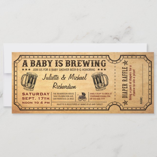 Un bébé brasse des Baby showers Invitations de bil (Devant)