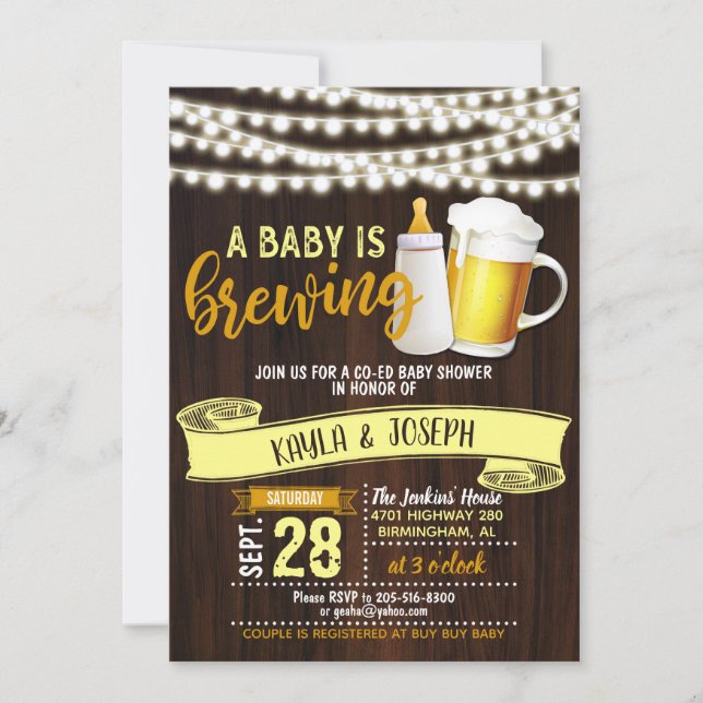 Un bébé brasse une invitation (Devant)