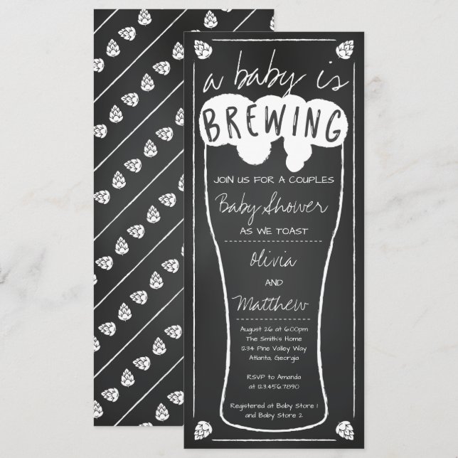 Un bébé brasse une invitation au Baby shower (Devant / Derrière)