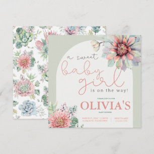 Un bébé doux fille désert Cactus Douche Invitation