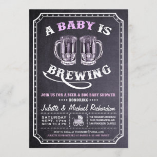 "Un bébé est en train de brasser" Invitations de d