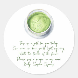 Un bébé est en train de brasser matcha - étiquette