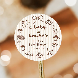Un bébé prépare du café Autocollant pour Baby Show