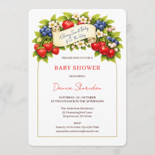 Un bébé sucré aux fruits arrive Invitation Baby Sh