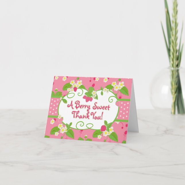 Un Berry Sweet, Carte de remerciements fraise (Devant)