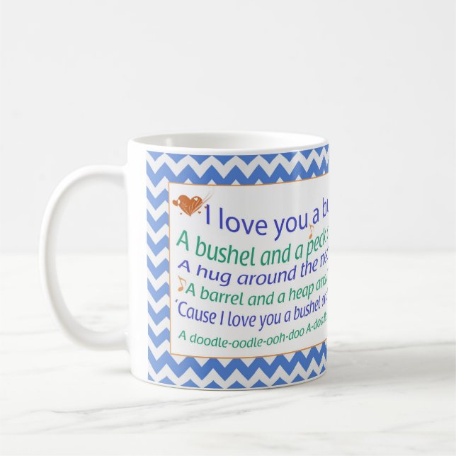 Un boisseau et une tasse de zigzag de picotin (Gauche)