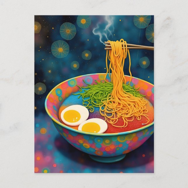 Un bol de Yummy Ramen et d'oeufs carte postale (Devant)