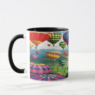 Un bon nombre de tasse chaude de ballons à air