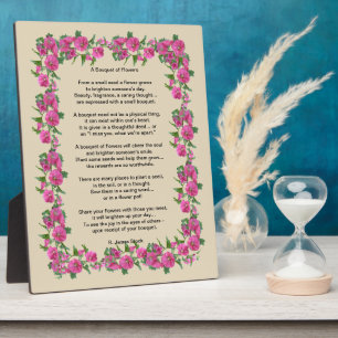 "Un bouquet de fleurs" Poème sur la plaque du chev
