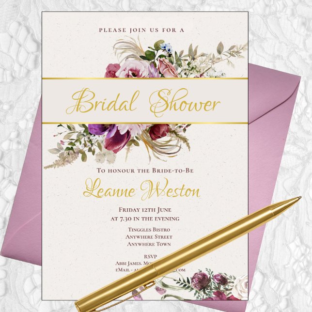 Un Bouquet romantique Invitation de nuptiale (Créateur téléchargé)