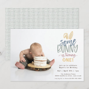 Un Bunny Anniversaire Fête Photo Invitation