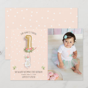 Un Bunny Invitation Anniversaire Fille Premier Ros