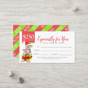 Un cadeau de Noël à l'ours Certificat cadeau de 25