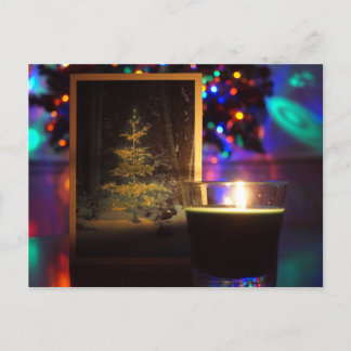 Un Cadre De Bougie De Noël. Carte postale de vacan