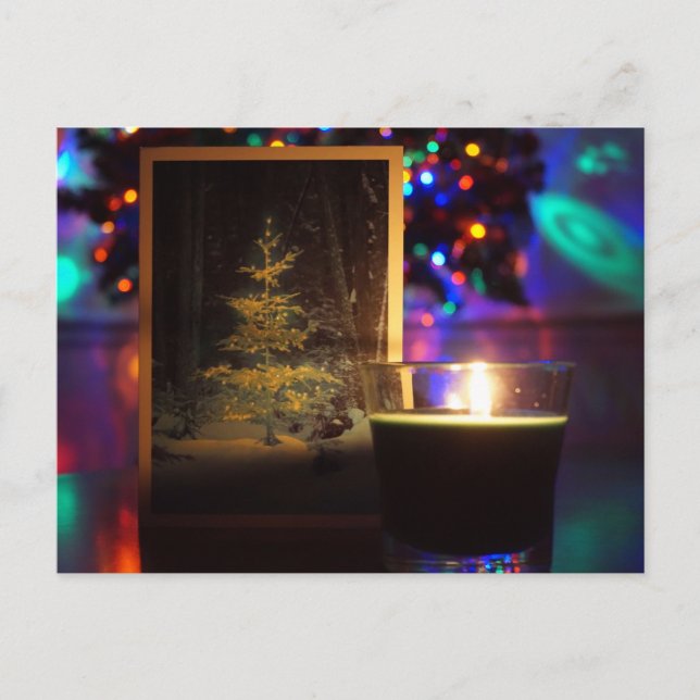 Un Cadre De Bougie De Noël. Carte postale de vacan (Devant)
