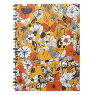 Un cahier avec des illustrations botaniques et de