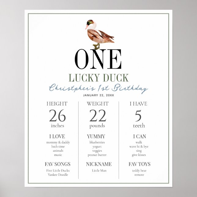 Un Canard chanceux 1er Anniversaire Poster (Devant)