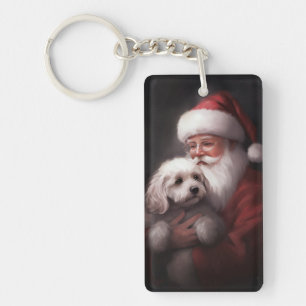 Un caniche au Père Noël Festif