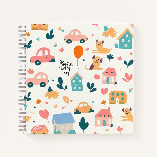 Un Carnet Spiral mignon avec de petits motifs de d (Devant)