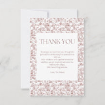 Un Carte de remerciements d'arrivée chéri