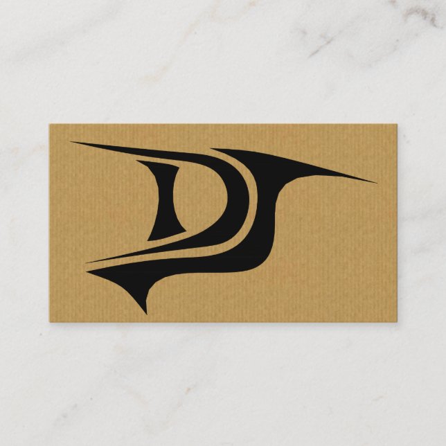 Un carte de visite d'initiales du DJ de carton de